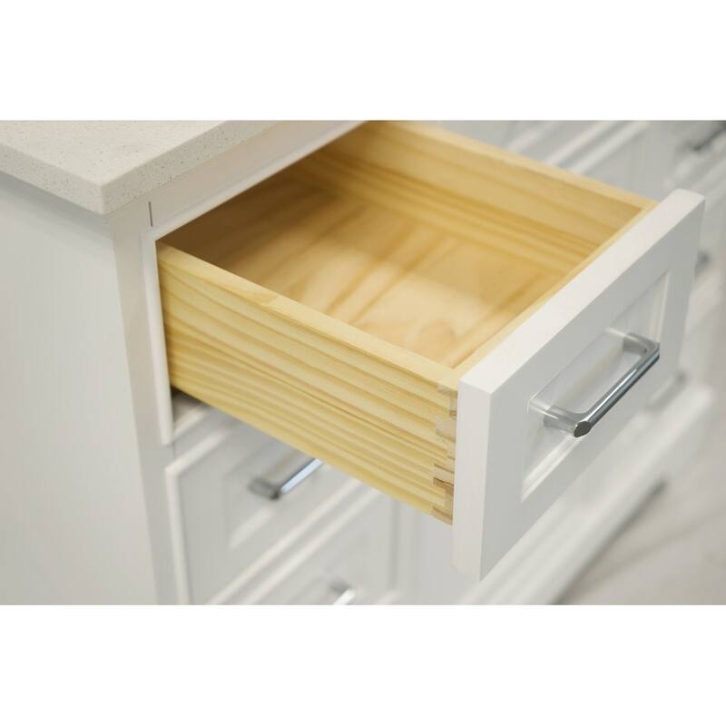 KitchenBathCollection Aria 42" Bathroom Vanity with Quartz Top