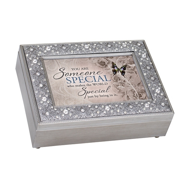 8" Pink and Silver Colored Rectangular Musical Keepsake Box - N/A