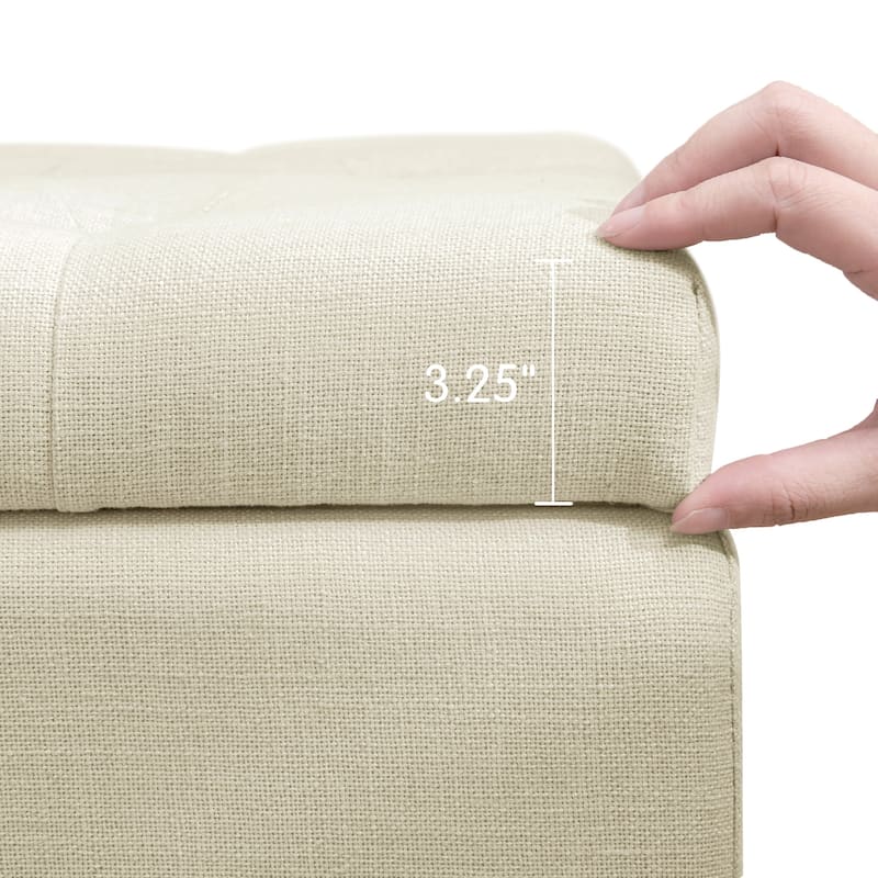 Subrtex Upholstered Storage Ottoman Bench for Living Room Bedroom