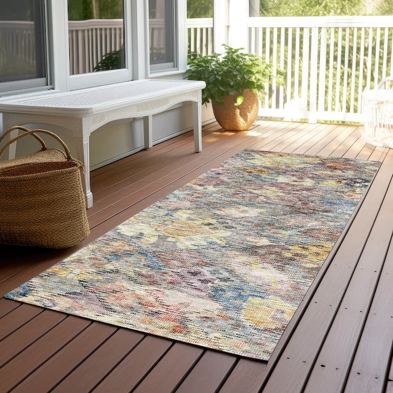 Machine Washable Indoor/ Outdoor Boho Moroccan Chantille Rug