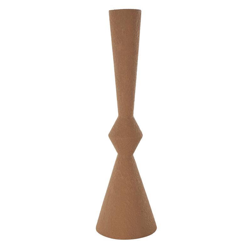 Brown Metal Art Deco Fluted Decorative Vase