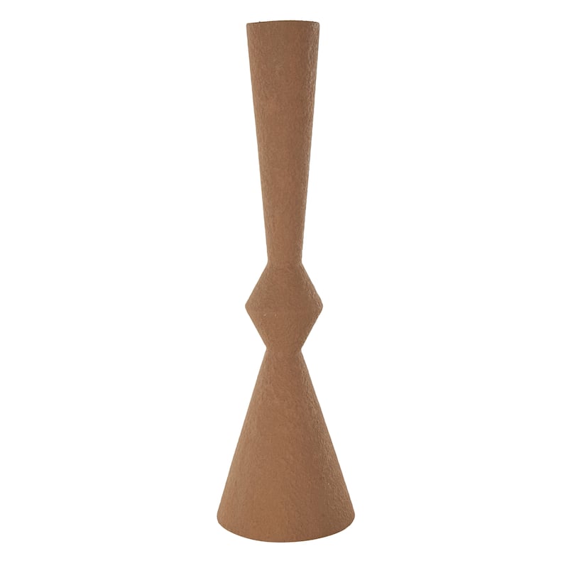Metal Art Deco Fluted Decorative Vase - Brown - Roche River Decor