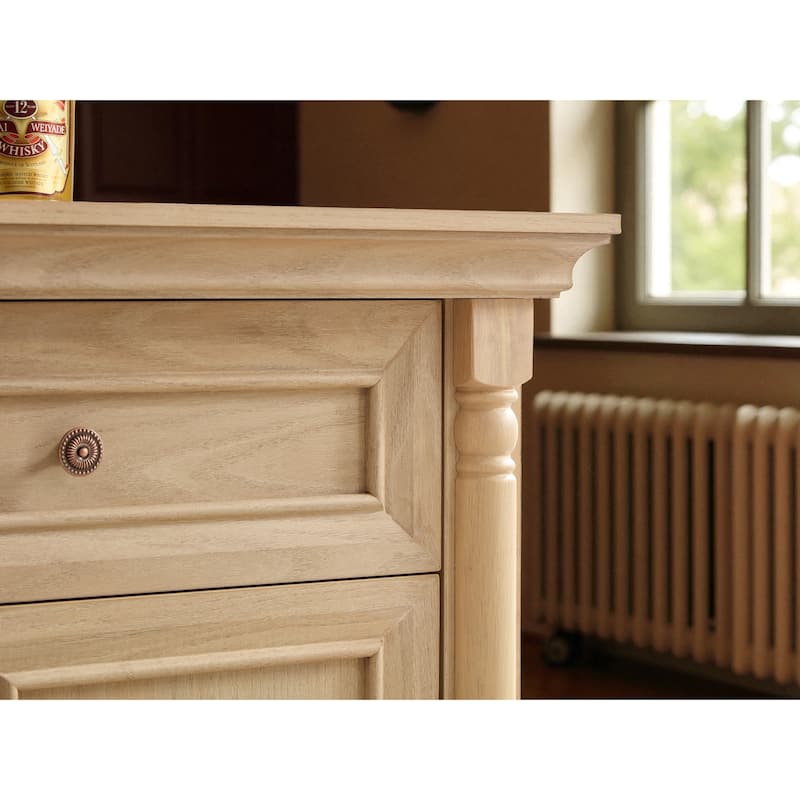 47" Farmhouse Sideboard Buffet Cabinet with Drawers and Doors, Wooden Coffee Bar Storage Console for Dining Room