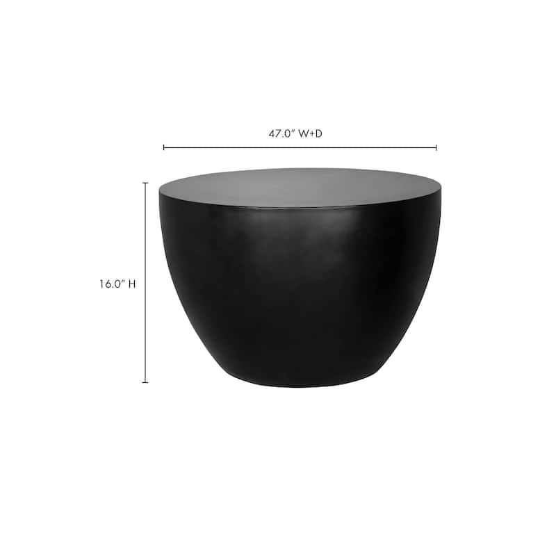 Aurelle Home Ina Modern Smooth Drum Coffee Table