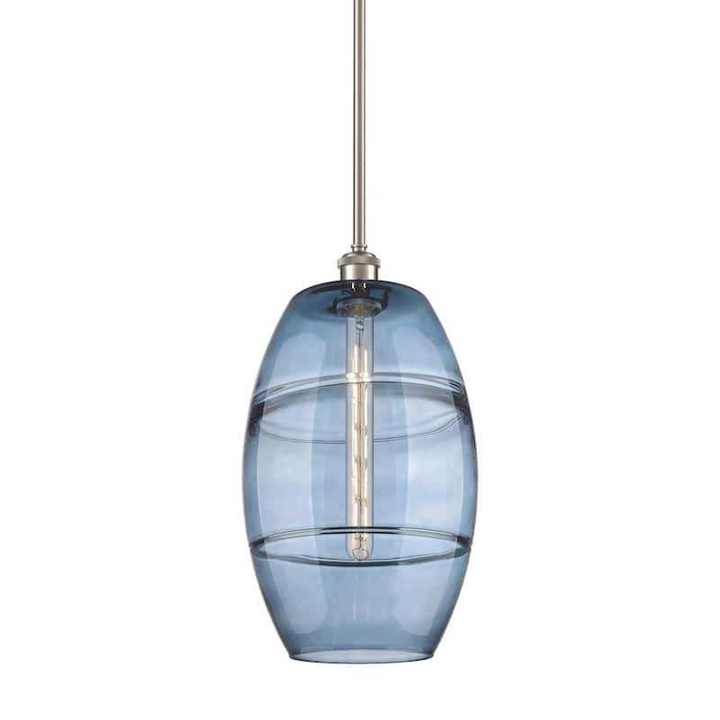 Innovations Lighting 516-1S-19-10 Vaz Pendant Vaz 10" Wide Mini - Brushed Satin Nickel / Princess Blue