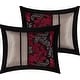 preview thumbnail 9 of 15, Liana Embroidered Red and Black 7-Piece Comforter Set