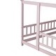 preview thumbnail 78 of 127, Wood Toddler House Bed with Roof Frame and Safety Guardrails Montessori Floor Bed without Slats No Door Houseshaped Platform Bed