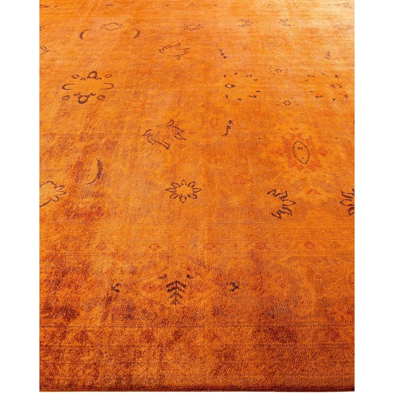 Contemporary Overdyed Wool Hand Knotted Area Rug - 9' 2" x 12' 2"