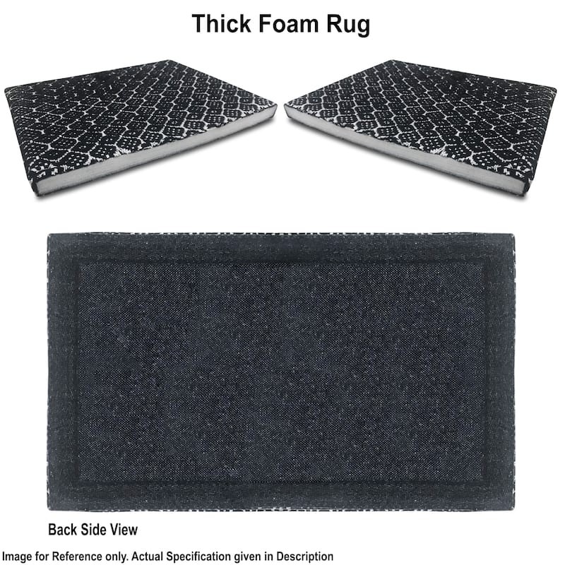 Woven Cotton Anti Fatigue Cushioned Kitchen | Doormat | Bathroom 18" x 30" Mats With Foam Backing Anti Slip - 18''x30''