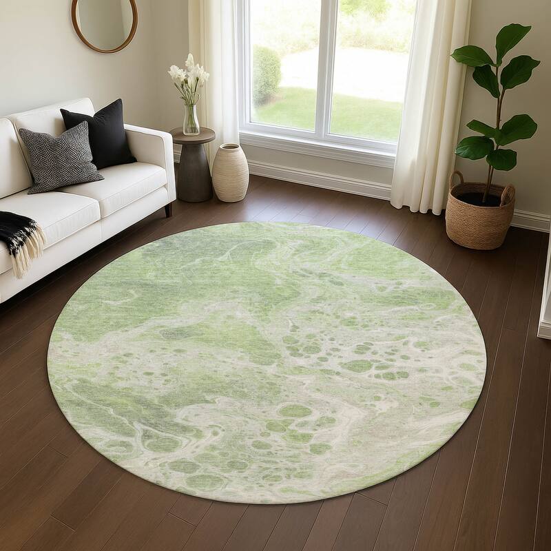 Premium Washable Super Soft Contemporary Mayfield Rug - Aloe - 8' x 8'