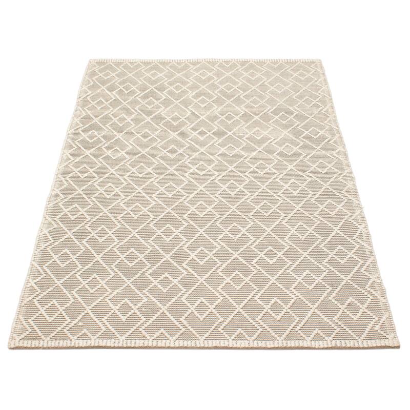 ECARPETGALLERY Braid weave Sienna Grey Wool Rug - 5'0 x 7'9