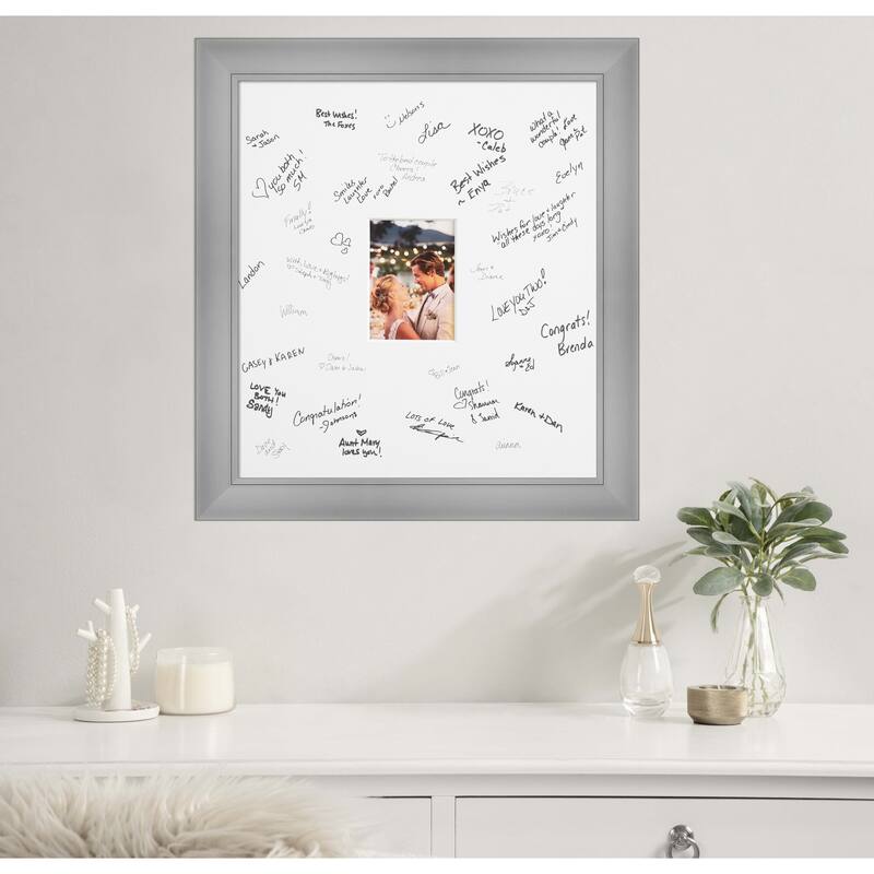 Flair Signature Mat Picture Frame - Autograph Photo Frame Guest Book Alternative for Weddings, Graduations, or Retirement