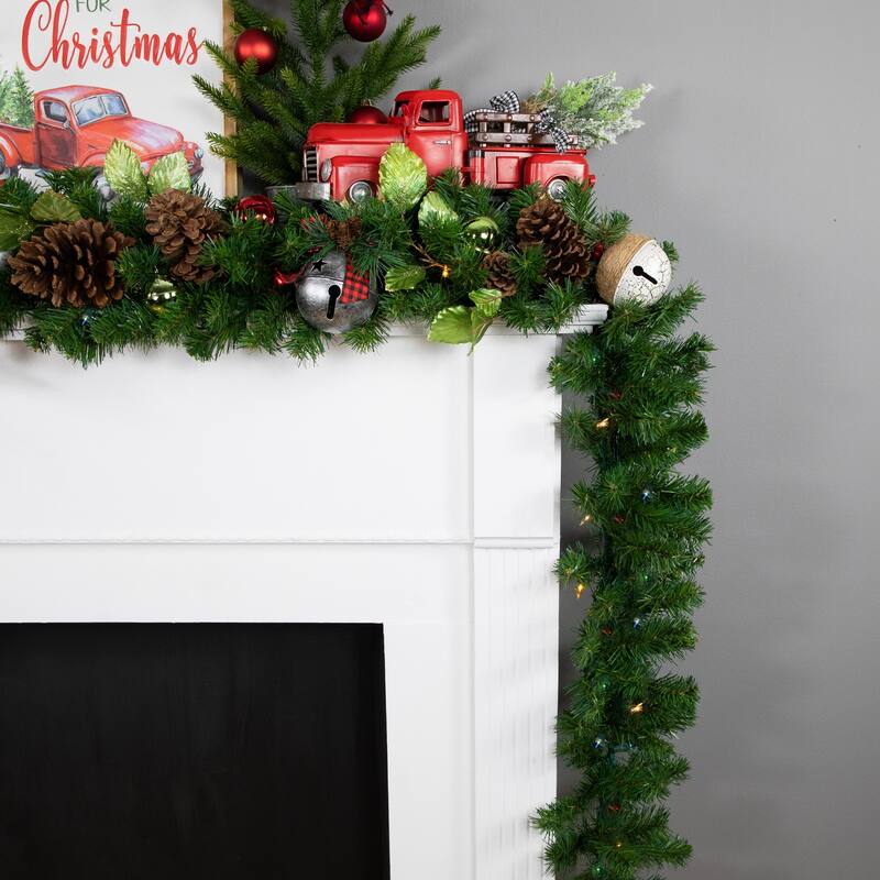 9' x 10" Oak Creek Pine Artificial Christmas Garland Multi Lights