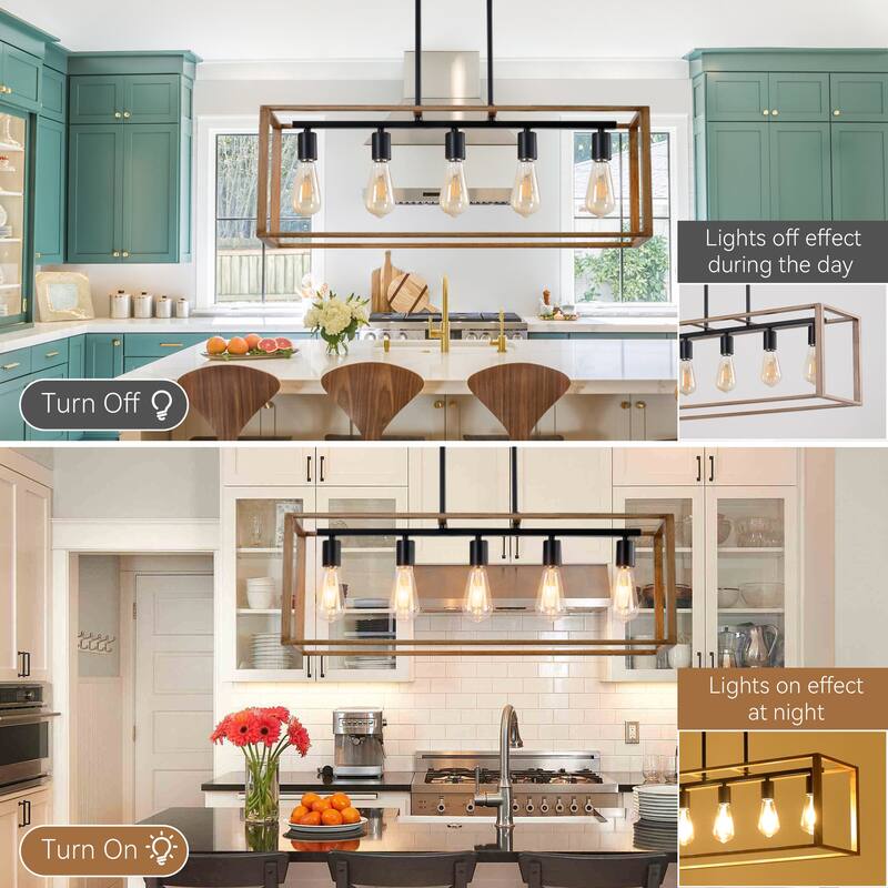 Kitchen Island Chandelier Dining Room Light Fixtures Over Table - 5-Light