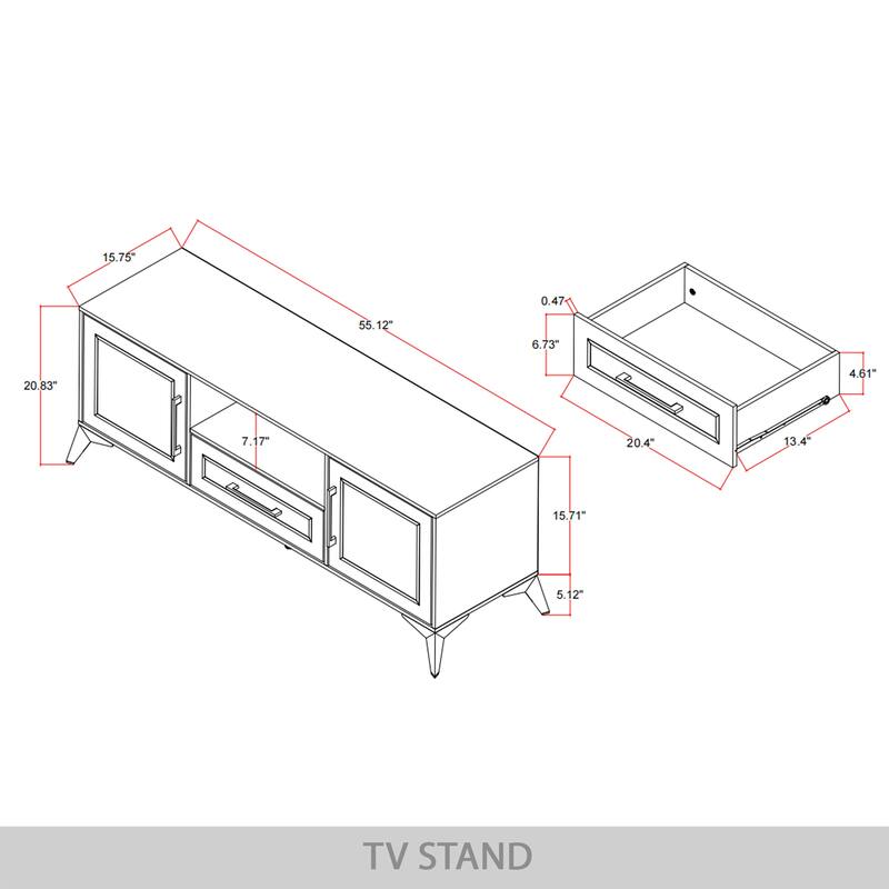 CraftPorch Contemporary TV Stand Console In White - n/a