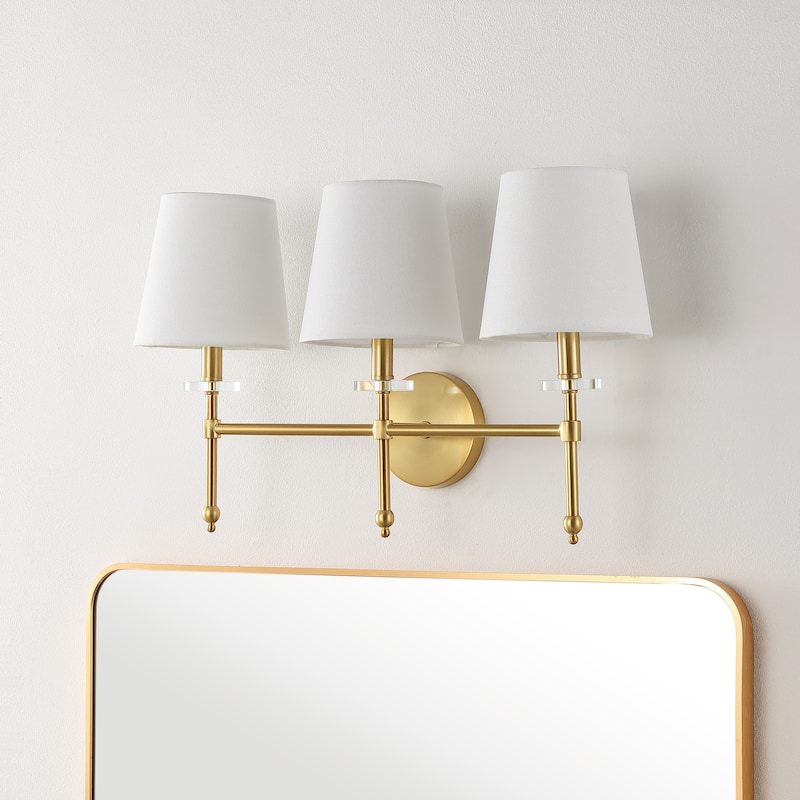Isabella Modern Midcentury Iron LED Vanity, Brass Gold by JONATHAN Y