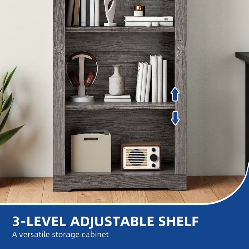 Moasis 68" Arched Bookshelf Open Display Bookcase with Storage Shelves for Living Room