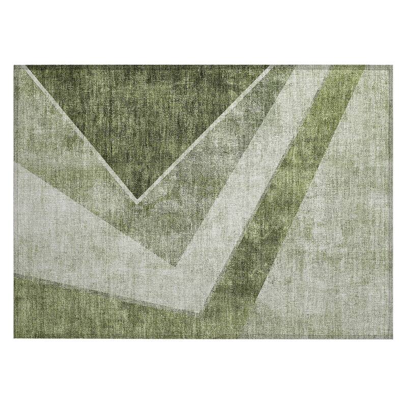 Machine Washable Indoor/ Outdoor Chantille Modern Geometric Rug