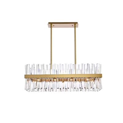 Indigo Home 36 inch crystal rectangle chandelier light