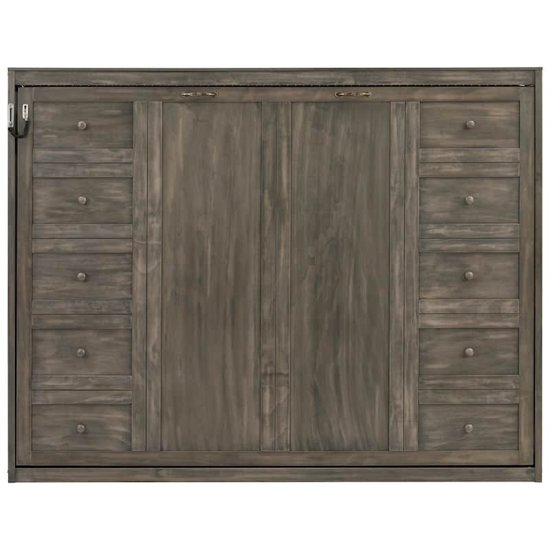 Murphy Bed with LED Light by Harper&Bright Designs