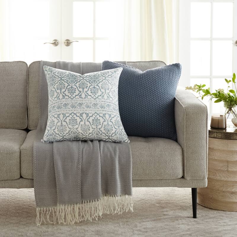 Seed Stitch Knit Acrylic Decor Throw Pillow
