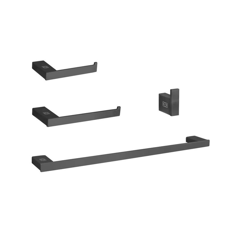 Indigo Home 4-Piece Bathroom Hardware Set - Matte Black