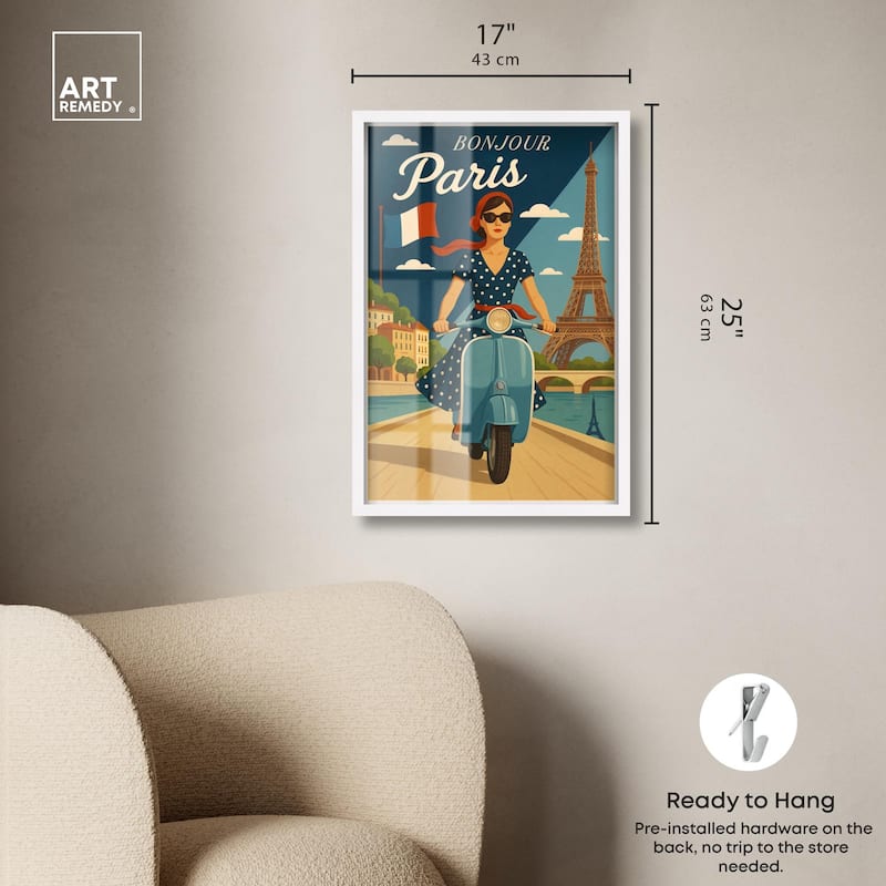 Scooter French Travel Shadowbox by Art Remedy