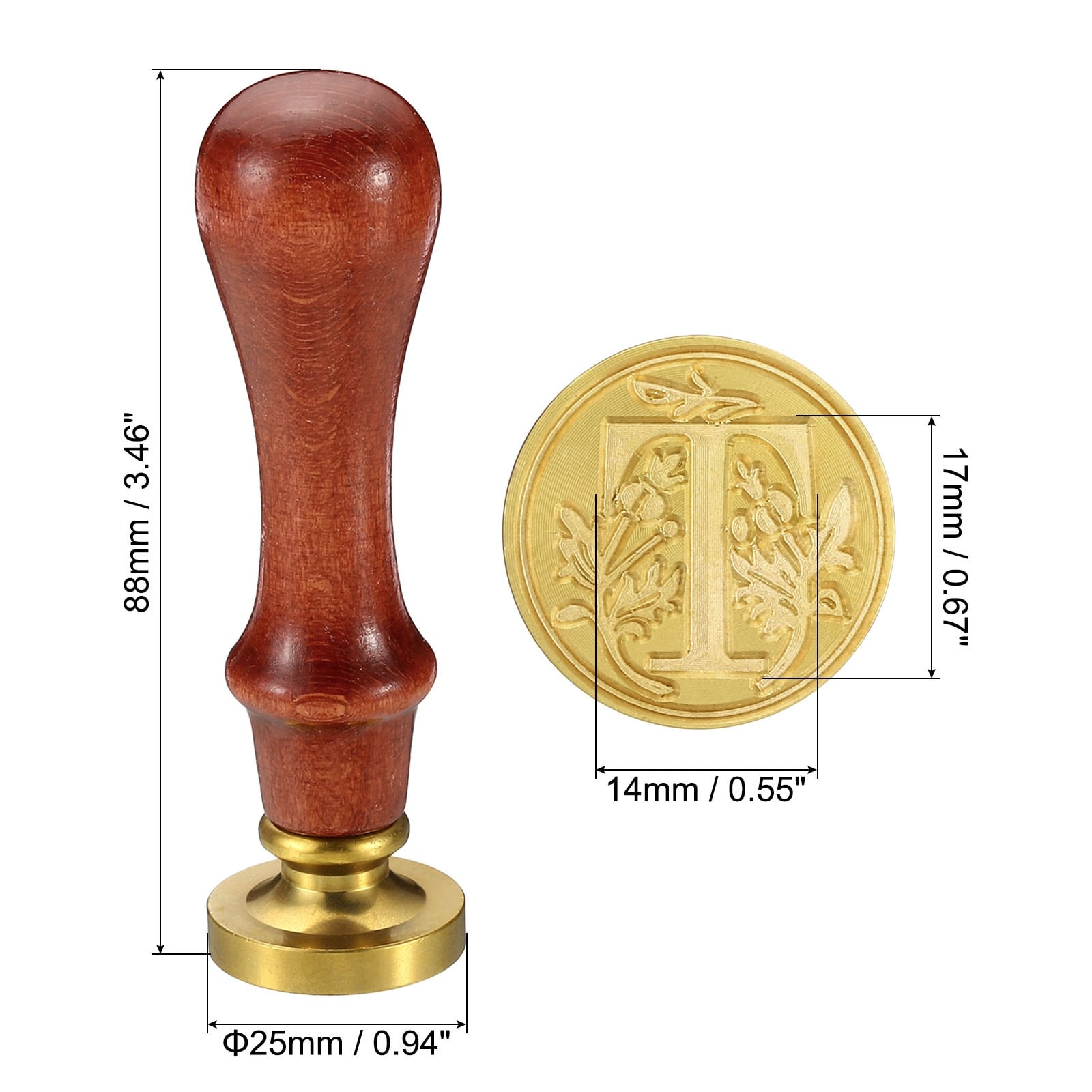 Alphabet a Wax Seal Stamp, Initial Letter Sealing Wax Stamp Retro, Style 2 - Golden, Brown