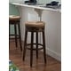 preview thumbnail 13 of 13, Maya Backless Swivel Bar Stool with Seagrass Seat Walnut