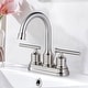 preview thumbnail 3 of 21, WOWOW 4 in. Centerset Double Handle Bathroom Faucet with Drain Kit Included