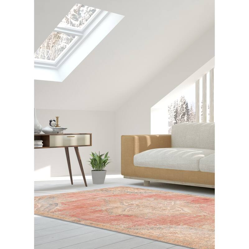 ECARPETGALLERY Hand-knotted Antalya Vintage Dark Copper Wool Rug - 6'1 x 9'2