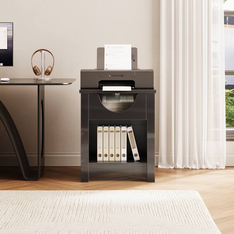 Bestier Nightstands Set of 2 with Charging Station, Modern LED End Table Bedside Table with Drawer for Bedroom & Living Room