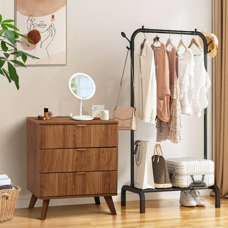 23.62in.W End Table 3-Drawer Nightstand with Charging Station