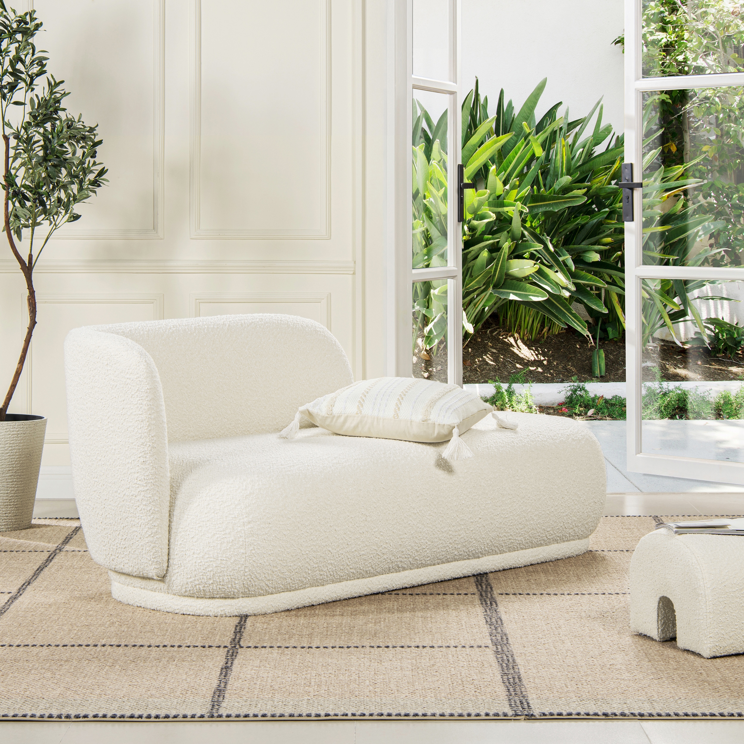 Off white chaise sales