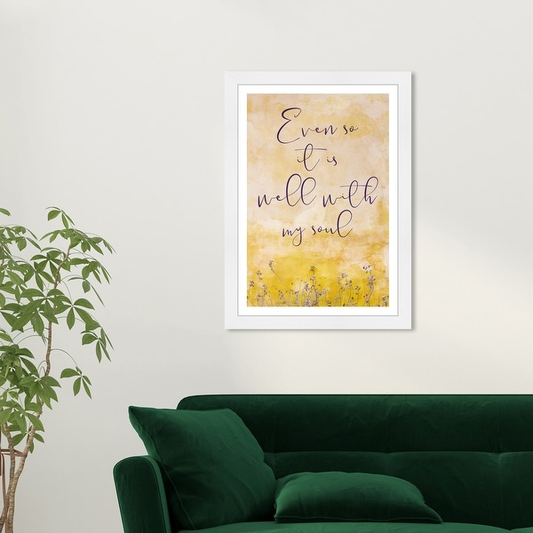 Wynwood Studio 'Well With My Soul' Typography and Quotes Yellow Wall Art Framed Print. Opens flyout.