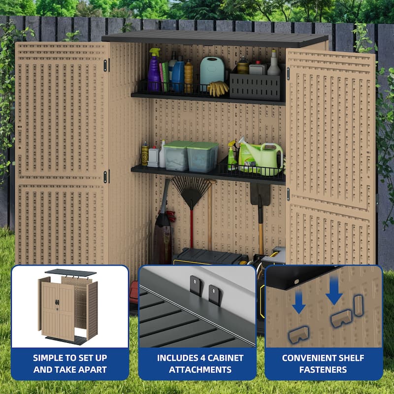 5.6 x 2.3 ft Outdoor Storage Shed