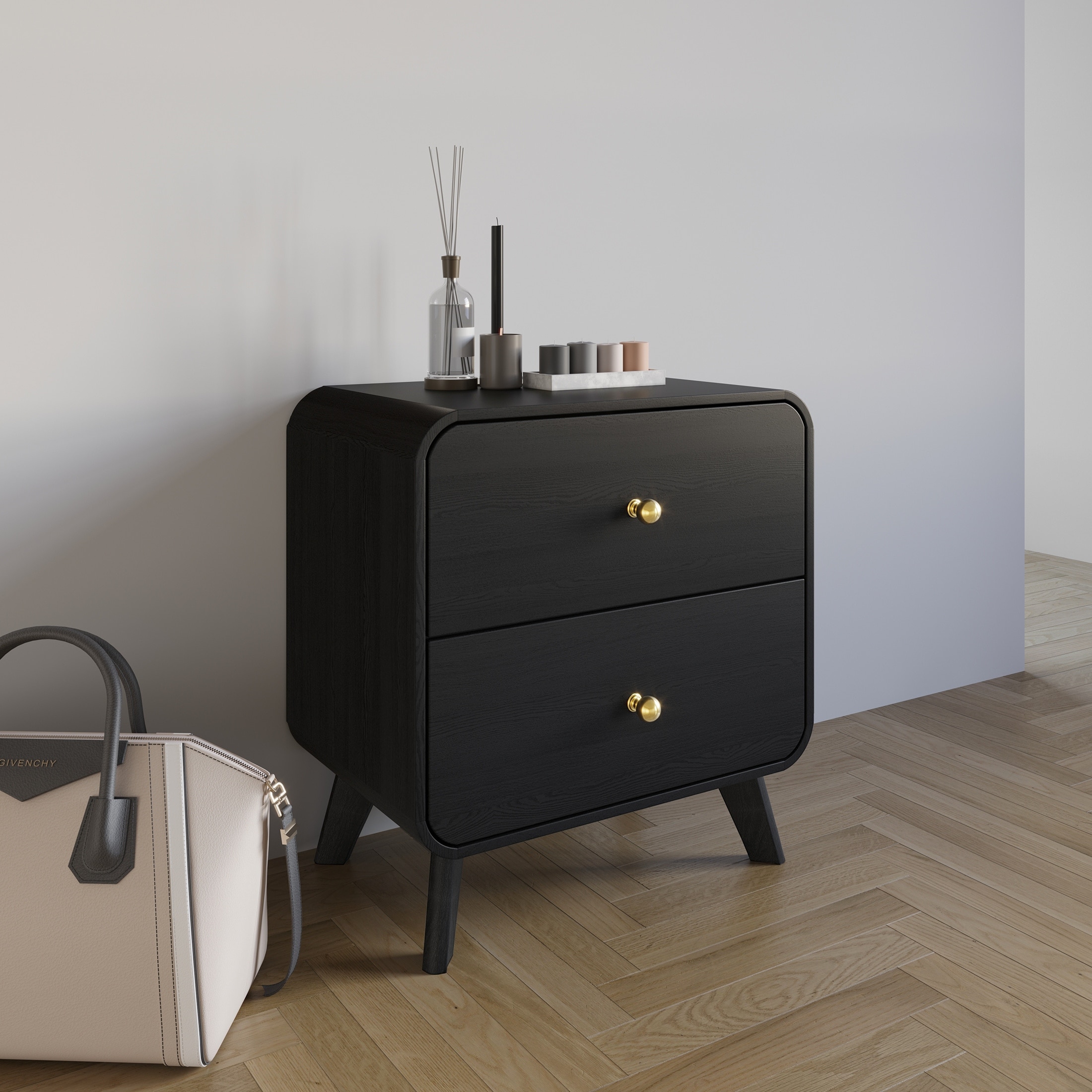 CraftPorch Contemporary 2-Drawers Nightstand