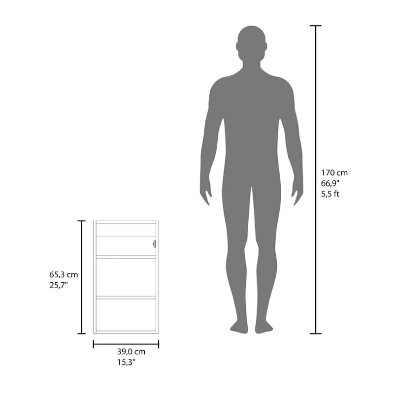 Sanford Medicine Cabinet with Mirrored Door, Three Shelves for Bathroom Storage, White Compact Design