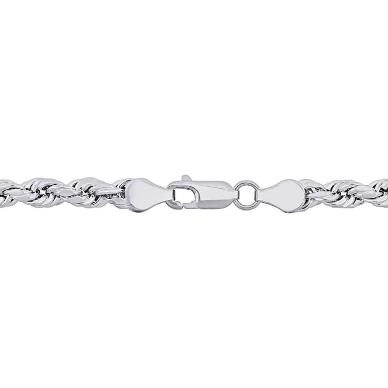 Miadora Sterling Silver Men's Rope Chain Necklace