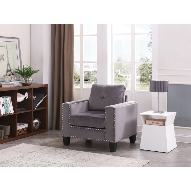 Nailer Velvet Living Room Chair