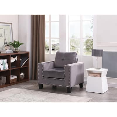 Nailer Velvet Living Room Chair