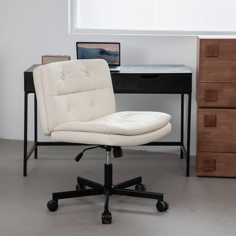 Large Size Swivel Home Office Desk Chair Armless Office Room Chair