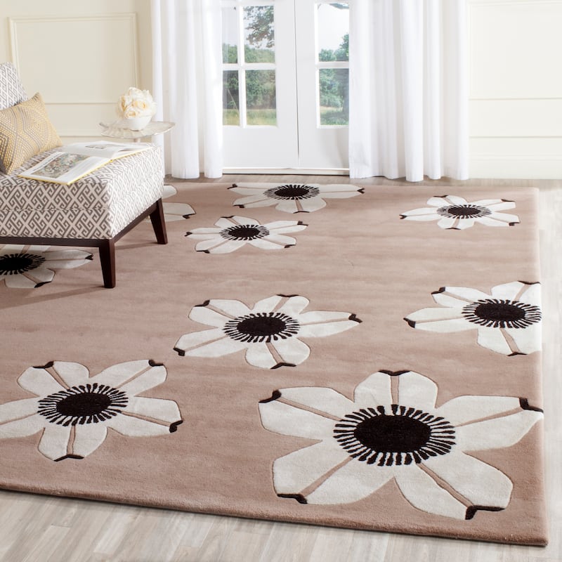 SAFAVIEH Handmade Allure Kondzha Modern Floral Wool Rug - 8' x 10' - Brown
