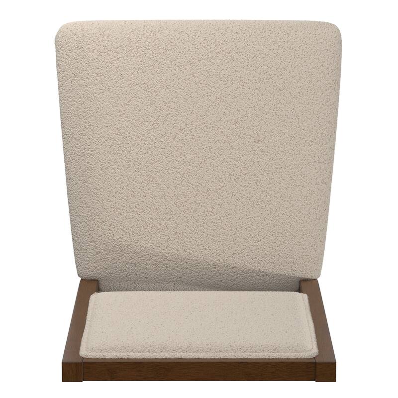 Harstad Wood Finish Cream Boucle Fabric Dining Chair (Set of 2) by iNSPIRE Q Modern