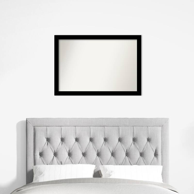Basic Narrow Non-Beveled Wood Framed Wall Mirror