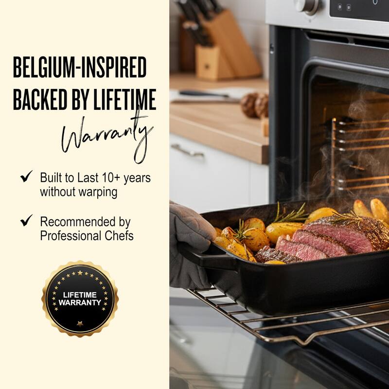 Alva Nori Enameled Cast Iron Oven Dish Roasting Pan - 12" x 8" - 12"x8"