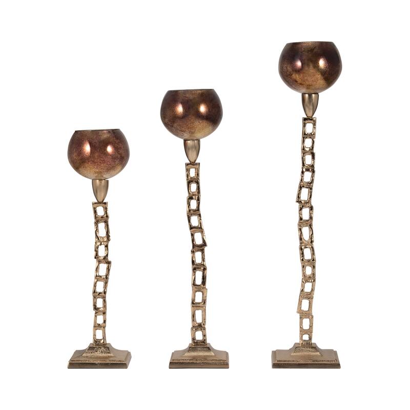 Sagebrook Home Modern Glam Metal Gold Novelty Tealight Holder With Base
