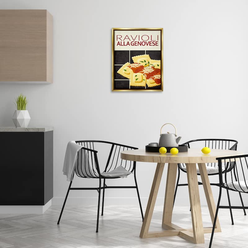 Stupell Ravioli Classic Kitchen Framed Floater Canvas Wall Art Design By Kim Allen