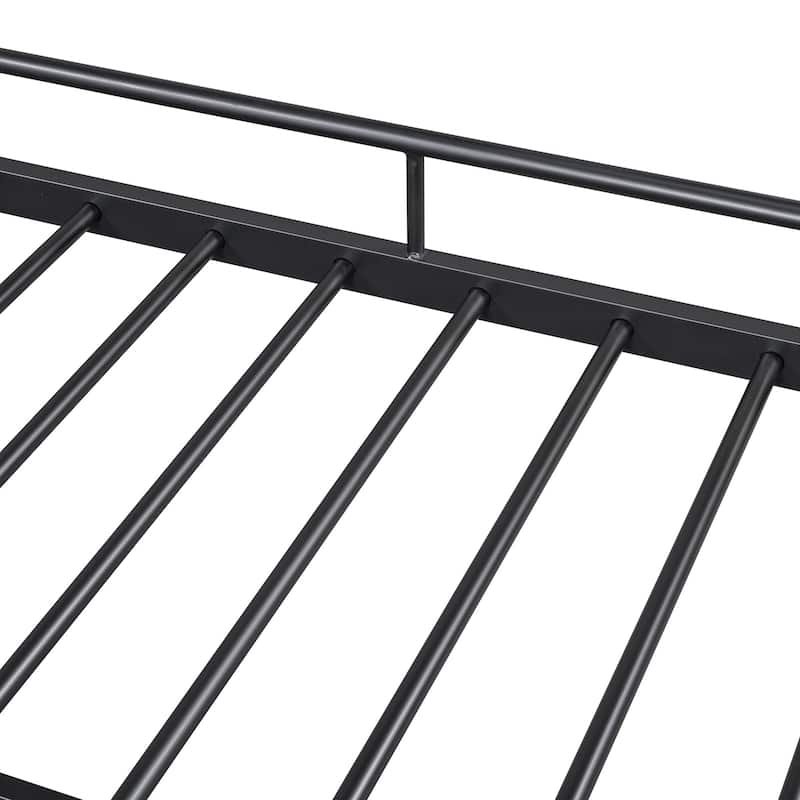 HomeRoots Black Metal Full Day Bed With Trundle