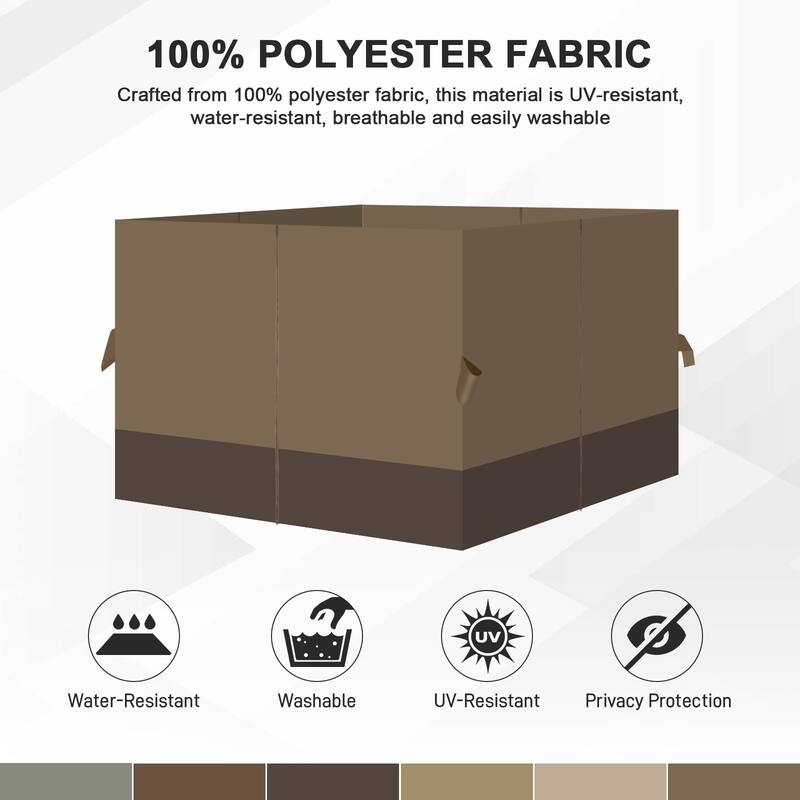 Aoodor Gazebo Curtain Replacement - Universal 4-Panel Sidewalls 10' x 13', Curtain Only